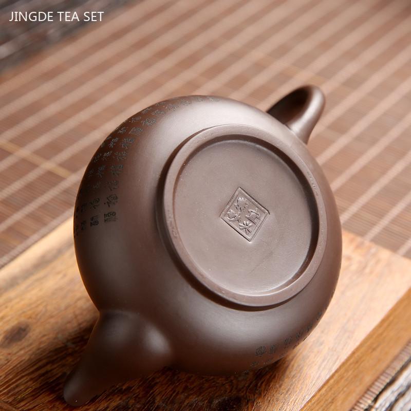 Antique Purple Clay Tea Set A Pot of Four Cups Suit Handmade Teaware Chinese Raw Ore Zisha Tea Set Home Tea Pot and Cup Set