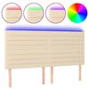 VidaXL LED Headboard Bedroom Furniture Double Bed Accessory Head of Bed Frame Interior Cream 3122591