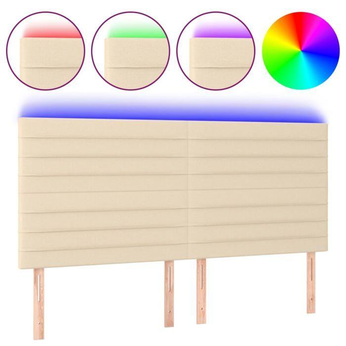 VidaXL LED Headboard Bedroom Furniture Double Bed Accessory Head of Bed Frame Interior Cream 3122591