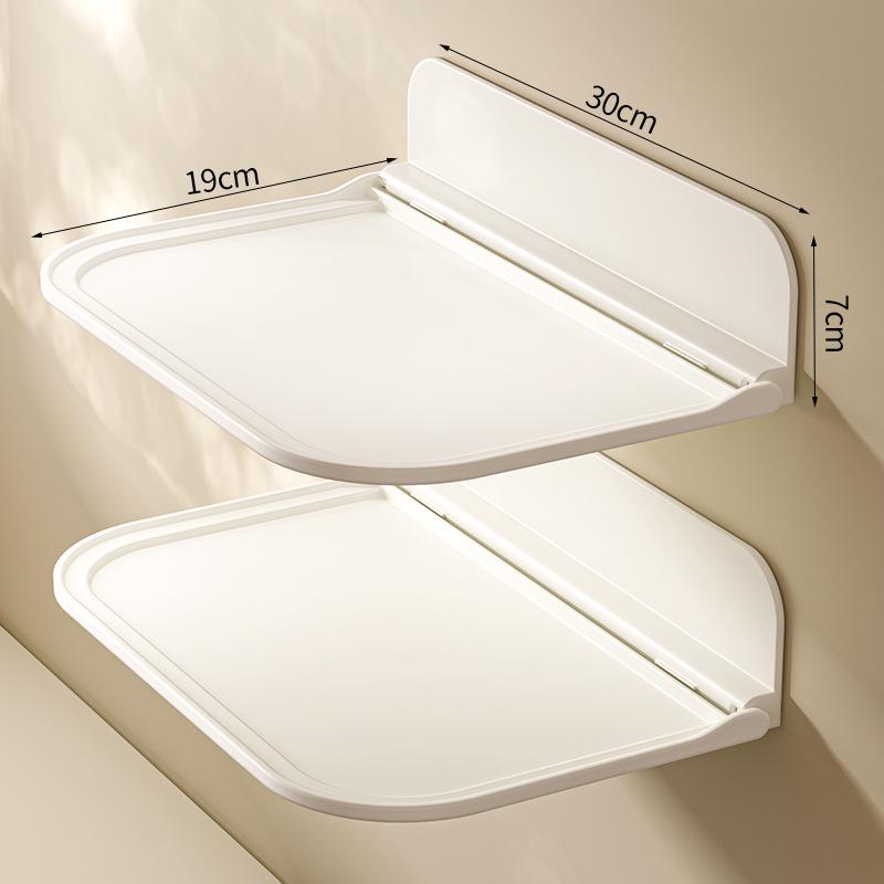 Punch-Free Foldable Wall Shelf: Bathroom, Bedside, or Dorm Storage for Mobile Phones & Set-Top Boxes