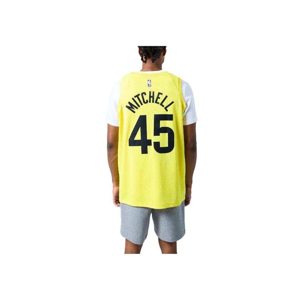 Nike NBA Team Logo Print Jersey Tank Fan Edition 22-23 Season Mitchell No. 45 Unisex Tops Yellow DN2024-729