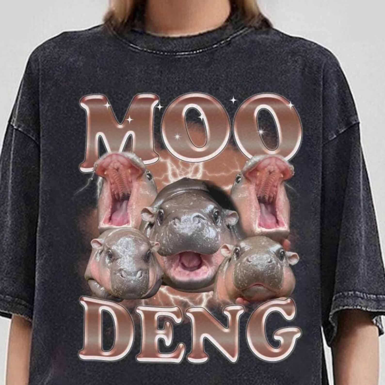 Moo Deng Bootleg Rap Comfort Colors® Shirt, Custom Moo Deng Mineral Wash Shirt, Moo Deng Funny Baby Hippo Lover, I Love Moo Deng Shirt S