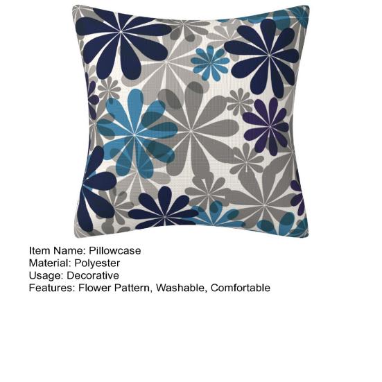 45x45CM Modern Square Pillow Shams Flower Pattern Pillowcase Hidden Zipper Closure Sofa Cushion Cover Home Bedroom Bedding Decoration