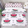 Hello Summer Duvet Cover Set Watercolor Watermelon Fruits Bedding Set Summer Holiday Theme Blue Rustic Cabin Comforter Cover