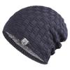 Mens Plush Lined Beanie Winter Knitted Skull Cap Thermal Outdoor Sports Warm Hat Skullies Cold Weather Protection