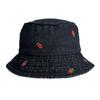 New Strawberry Denim Embroidered Shell Bucket Hat Men's and Women's Sunshade Basin Hat Spring and Summer Fashion Versatile Tide