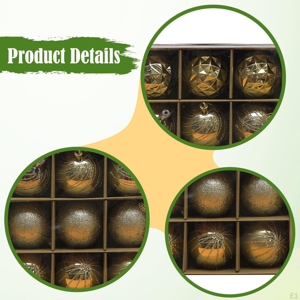 12 Christmas Decorations, Decorative Balls.