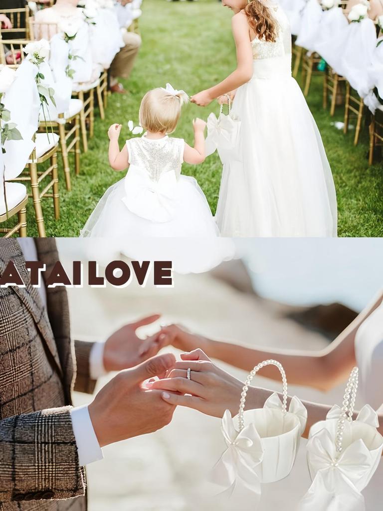 European Style Fabric Flower Girl Basket - Handmade Floral Arrangement