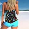 Women's Swimwear Tankini 2 Piece Swimsuit Colored Starfish Print Vacation Bathing Suits