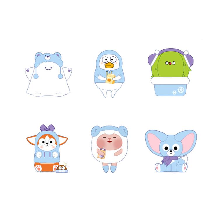 

New POP MART Warm Winter Day Collection Capsule Toy Plush Mystery Boxes Single Mystery Box/Full Box 6 Pcs 211200398 Single Blind Box