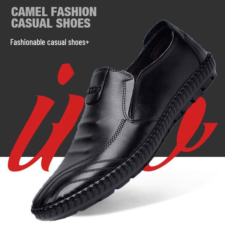 Men's Slip-On Comfortable PU Casual Driving Shoes with Soft Soles
