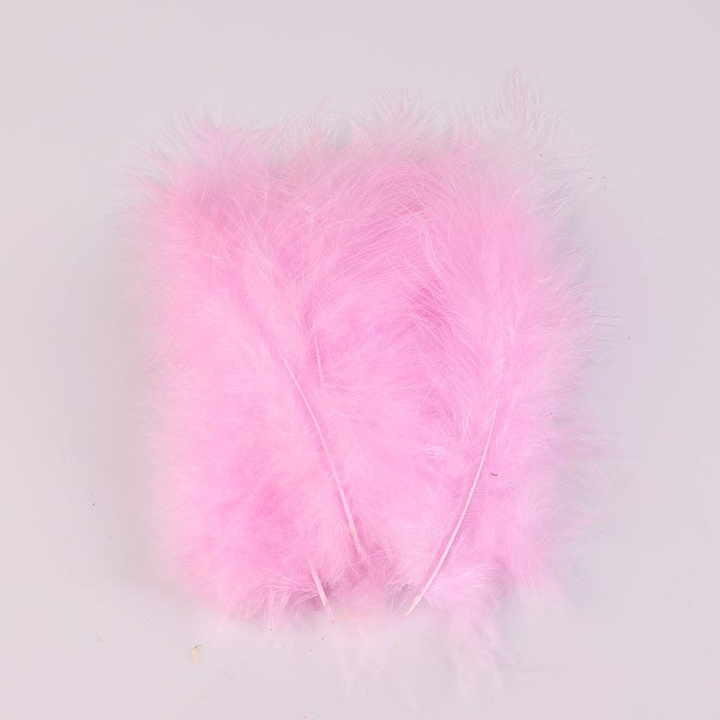 50Pcs Cross-Border Turkey Hairy Tail Plush Feather Colored Feather Dream Catcher Feather Light Bobo Ball Feather