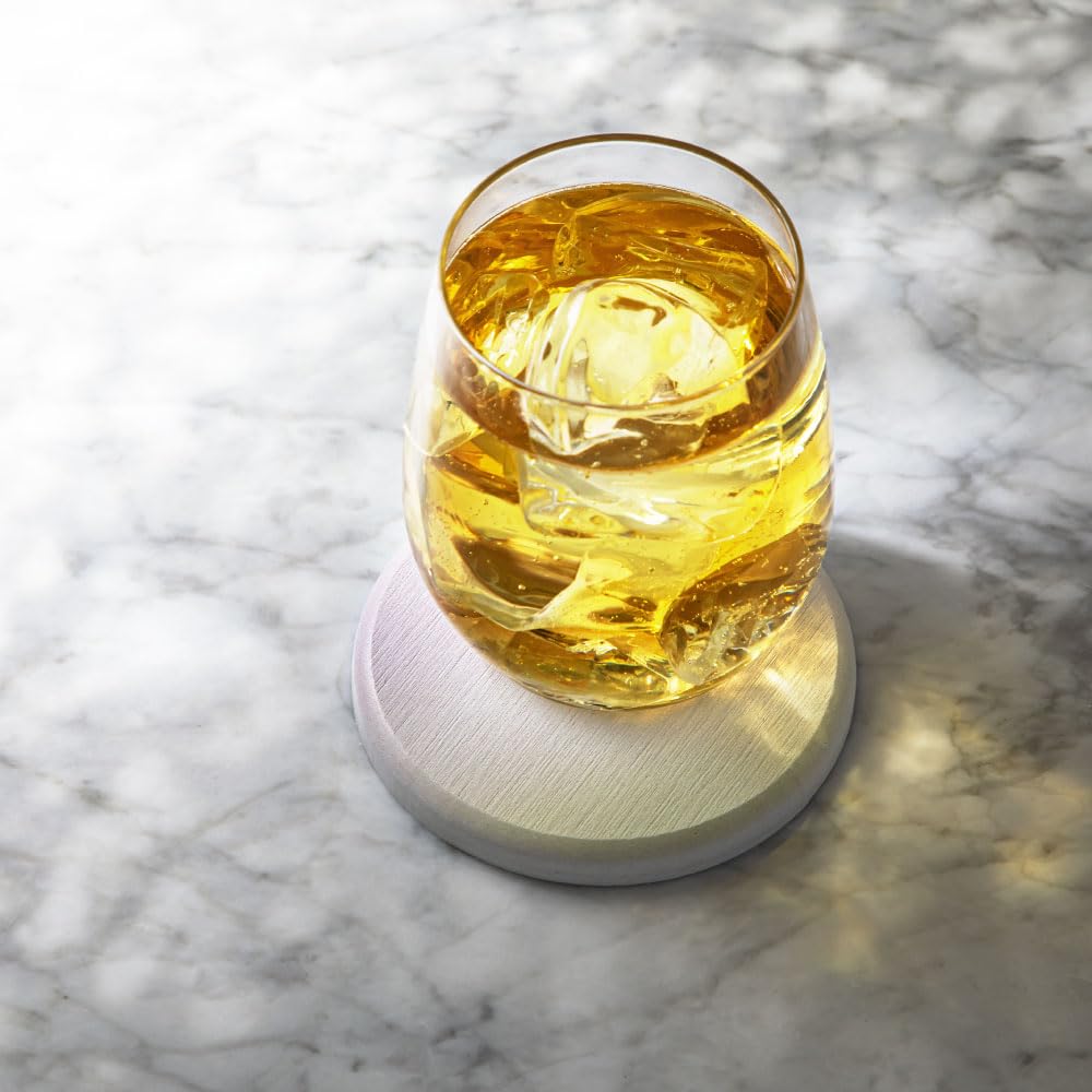 &NE Lava Stone Coasters, Printed Gradient Yellow, 9cm Diameter X 1cm Thick, Absorbent, Lava Stone, Asbestos-Free, Quick-Drying, Round, Small,