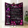 To My Mom Love Words Pink Butterfly Design, Warm Blanket Blanket for Livingroom Couch Lunch Break Soft Throw for Friend's Festival Gift