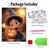 Halloween Witch Pumpkin Pearl Painting Art Full Pearl Handmade Diy Home Decorations