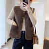 Women'S Teddy Fleece Vest Autumn Thin Vest Sleeveless Coat Plain Plush Vest Short Jacket Loose Fleece Vest Women Outwear