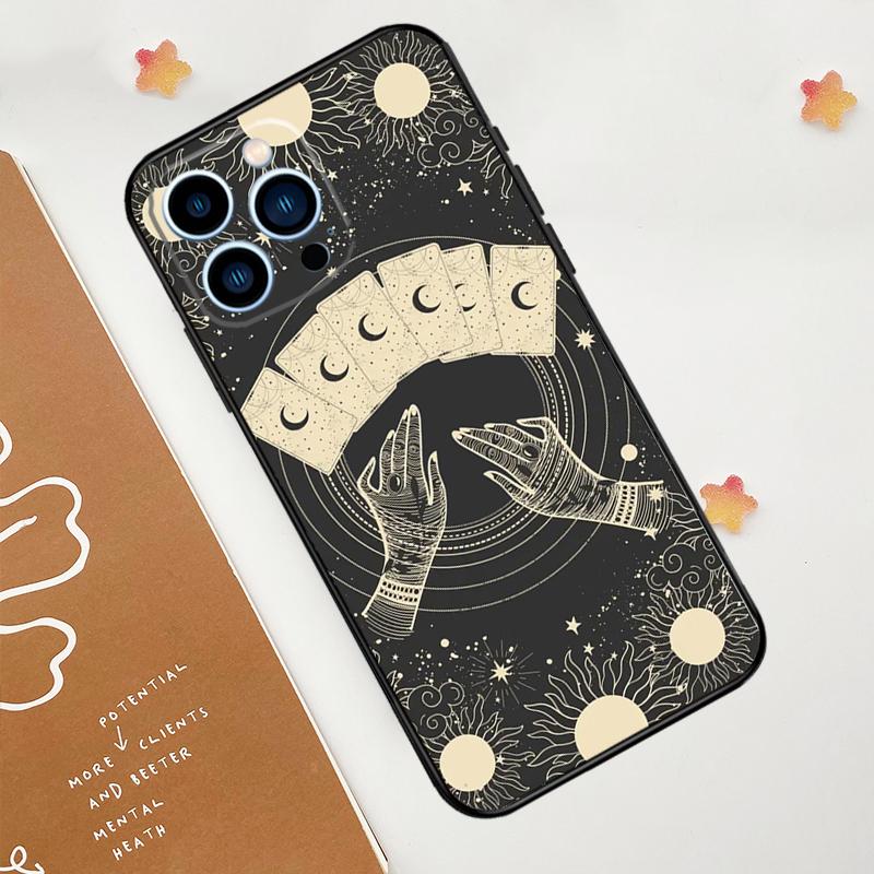 Fortune Telling Moon Stars Hands Art Phone Case For iPhone 17 Pro Max 14 13 12 11 15 16 Pro Max Mini 16 Plus 16e 17 Air Funda