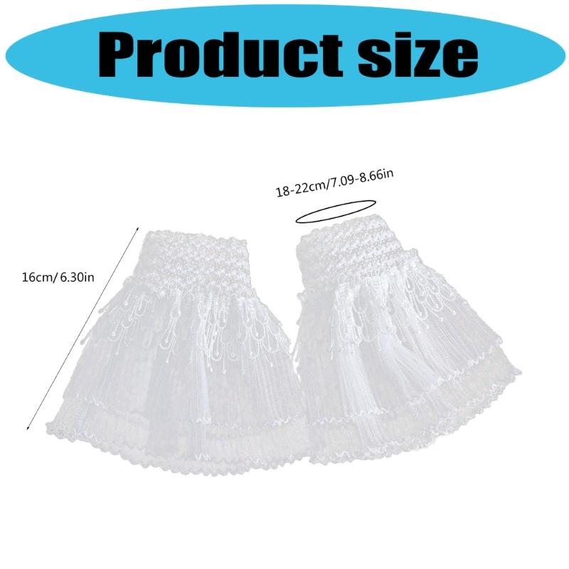 Embroidery Lace Flower Arm Sleeves Comfortable Armwear Wrist Cuffs Decorative Sleeves for Women Casual Formal Occasion