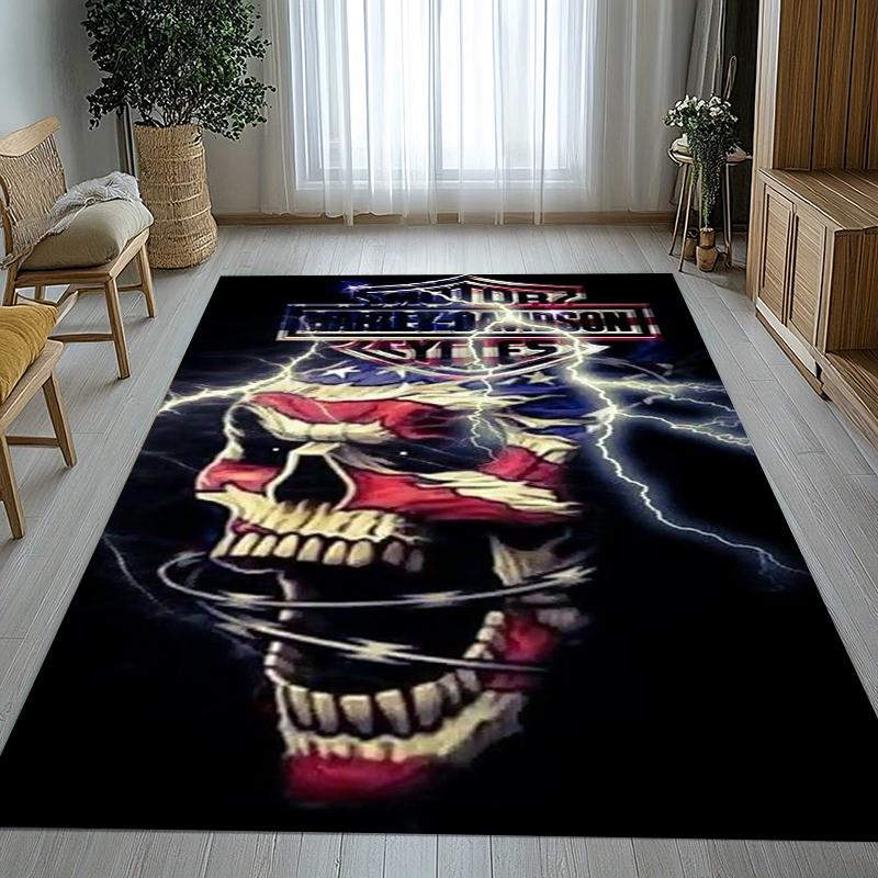 Retro H-Harleys Racing Moto Living Room Non-Slip Area Rug Soft Carpet for Bedroom Kids Playroom Sofa,Home Decor Doormat Gift