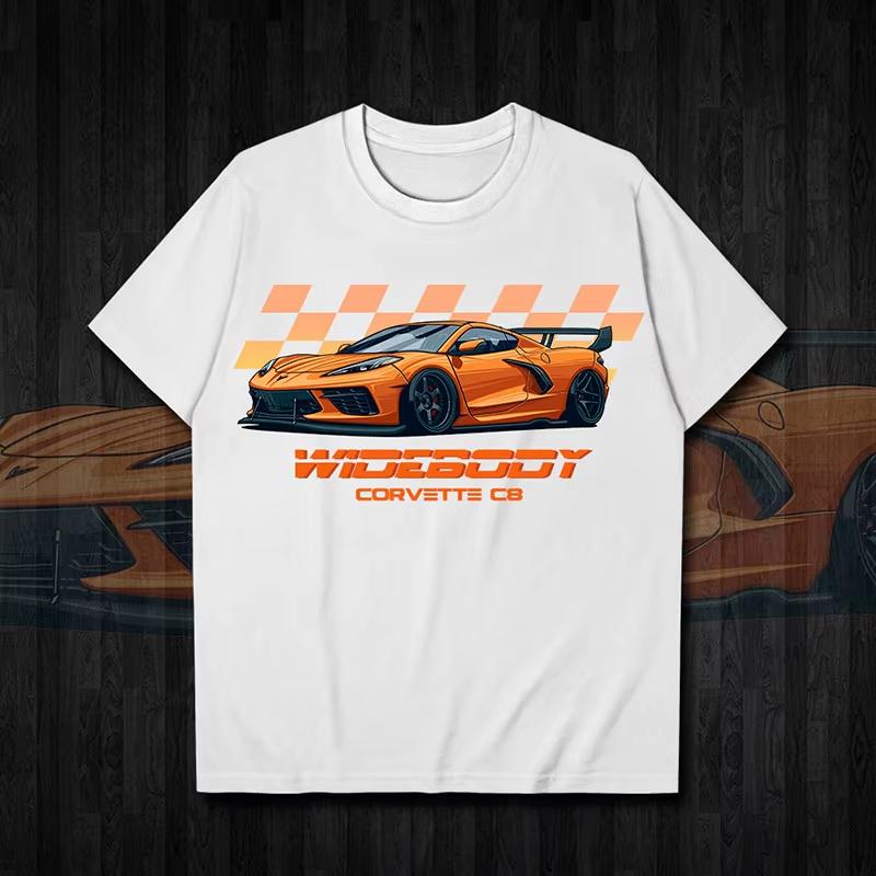 

Corvette C8 Supercar 2025 Summer Fashion Casual Crewneck Comfortable Breathable Women s Top Printed Graphic T-shirt S