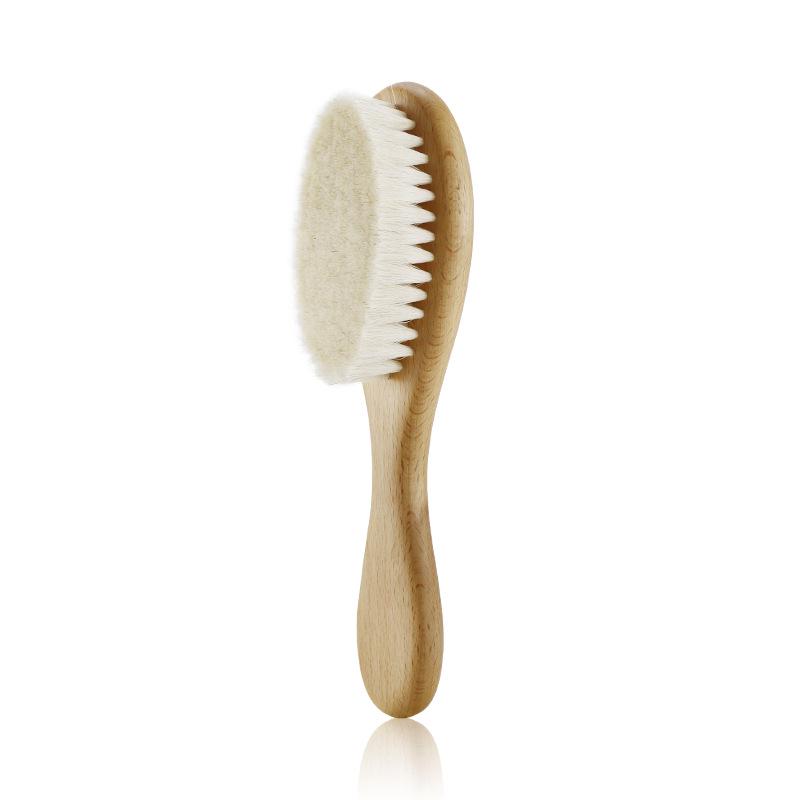 Ensemble Brosse & Peigne en Laine de Bois de Hêtre pour Nouveau-nés - Solution pour la Croûte de Lait & le Massage du Cuir Chevelu