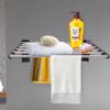 Stainless Steel Shower Caddy, Single Layer Bathroom Shelf Storage Rack Organizer, Wall-Mounted Towel Holder, 20kg Load Capacity