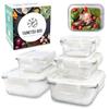 Glass Tupperware, Fully Airtight [Recommended by Cooking Experts] Microwave-Safe with Lids, Heat-Resistant Glass Storage Containers, BPA-Free, TAINETS