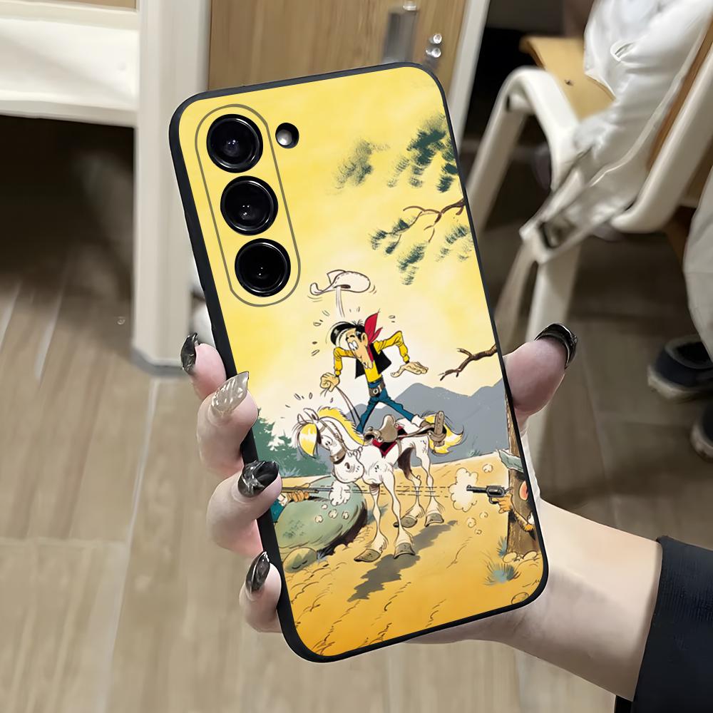 LUCKY LUKE CARTOON Phone Case For Samsung S26 S25 S24 FE S23 S22 S21 Plus S20 Ultra Note20Ultra Black Soft Shell