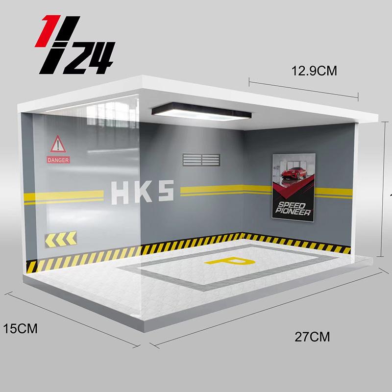 1/32 1/24 1/18 Scale Lighting Parking Lot Assembly Toy Diecast Alloy Model Car Garage DIY Scene Collection Display Toy Car Gift