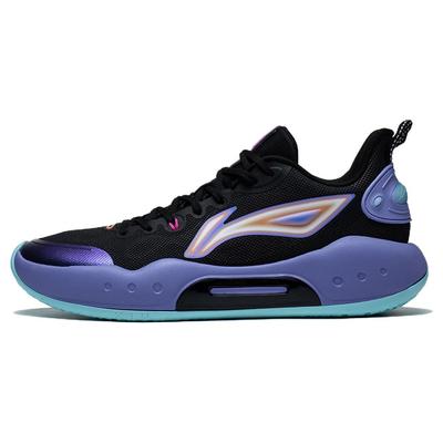 Zapatillas de Baloncesto de Caña Baja Li Ning Yu Shuai Team Amortiguación Antideslizante Resistentes al Desgaste para Hombre zapatillas Negro Morado ABPT039-2