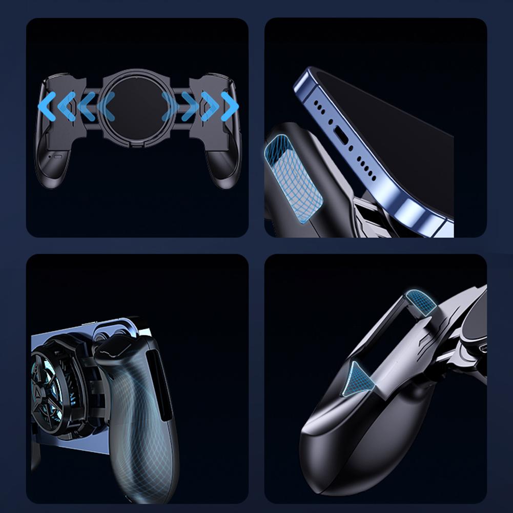 Mobile Phone Stretching Game Controller with Cooling Fan Stretch Up To 174mm Phone Controller Joystick for Android iOS Switch PC