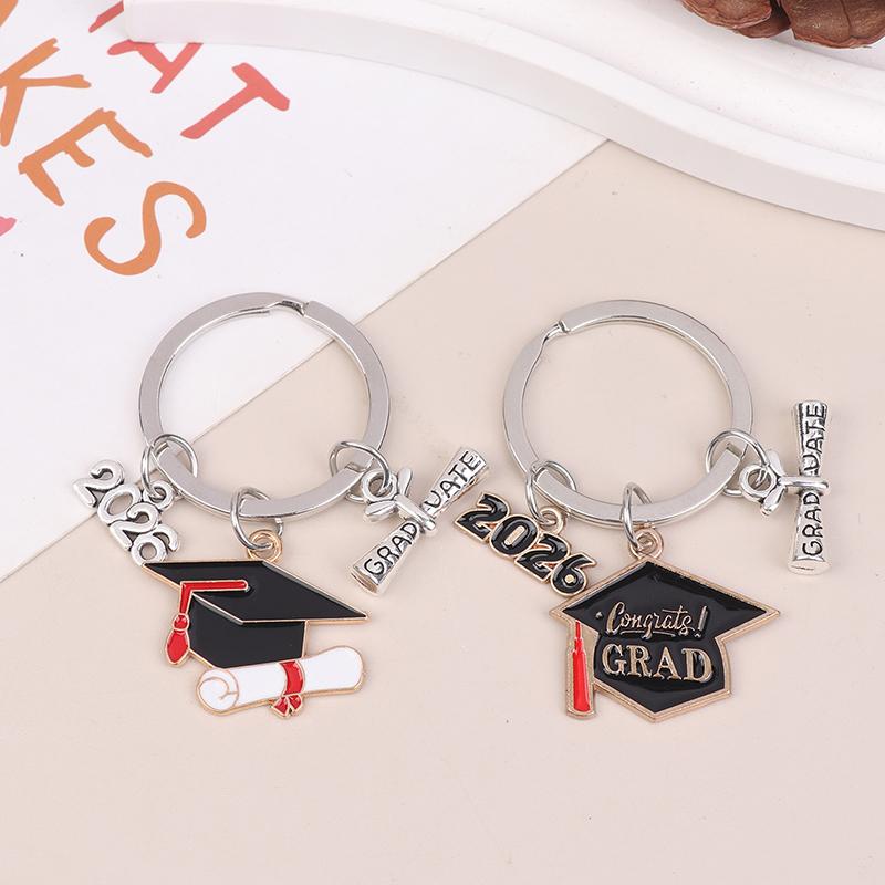 2026 Graduation Gown Cap KeyChain Ring Student Women Jewelry Personalized Accessories Fashion Pendant Gifts Forever