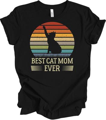 Cat Mom T-Shirt - Best Cat Mom Ever Retro Kitty Lover Gift