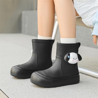 Sapatos de chuva femininos da moda usam botas de chuva quentes de algodão impermeáveis e antiderrapantes, sapatos de borracha resistentes ao desgaste de sola grossa