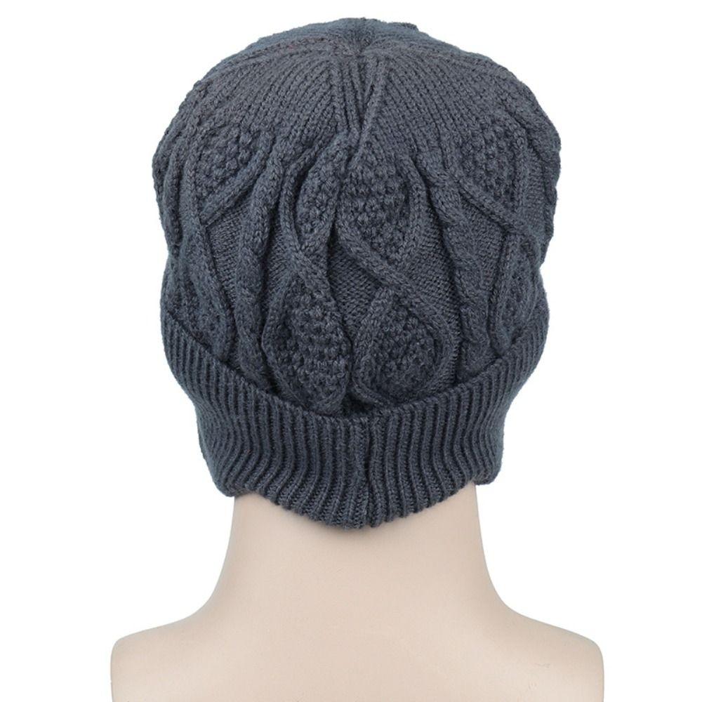 Thickened Winter Hat Warm Windproof Ski Beanie Hat Casual Knitted Hat  Birthday Gift