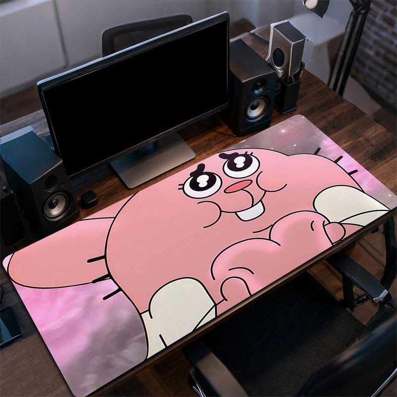 Richard Watterson Mauspade, Große Gaming-Schreibtischmatte, Rutschfestes XXL-Mauspad für Laptop & Tablet, Mini-PC-Spielmatte mit genähten Kanten