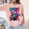2026 Summer Kpop Demon Hunter Loose Anime Short Sleeve T-Shirt Street Trendy Pattern Printed Casual Top