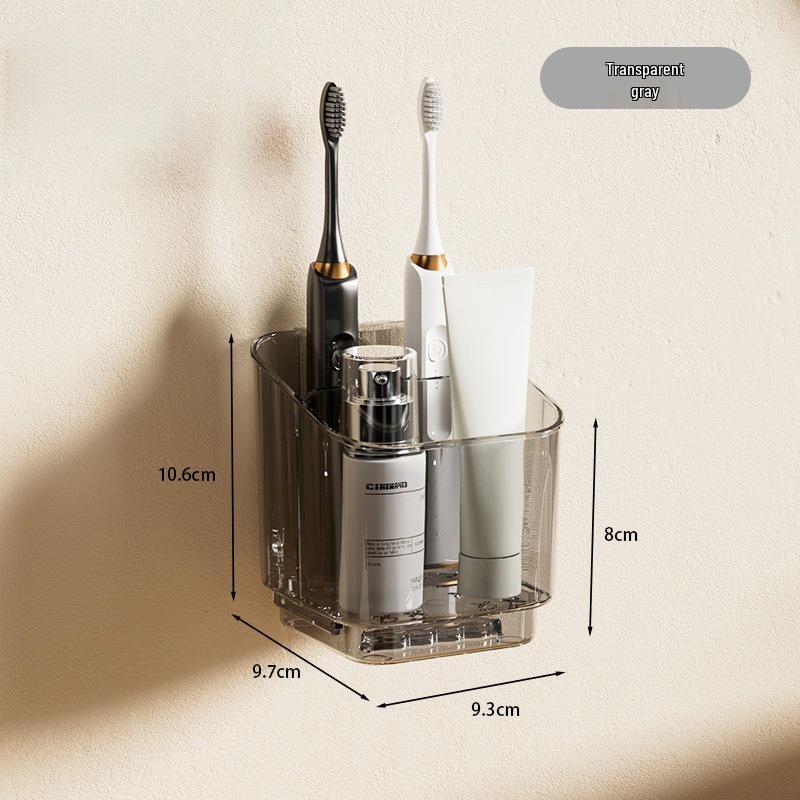 Bohrloser Wandhalter für Zahnbürsten & Aufbewahrungsregal für Badezimmer-Essentials