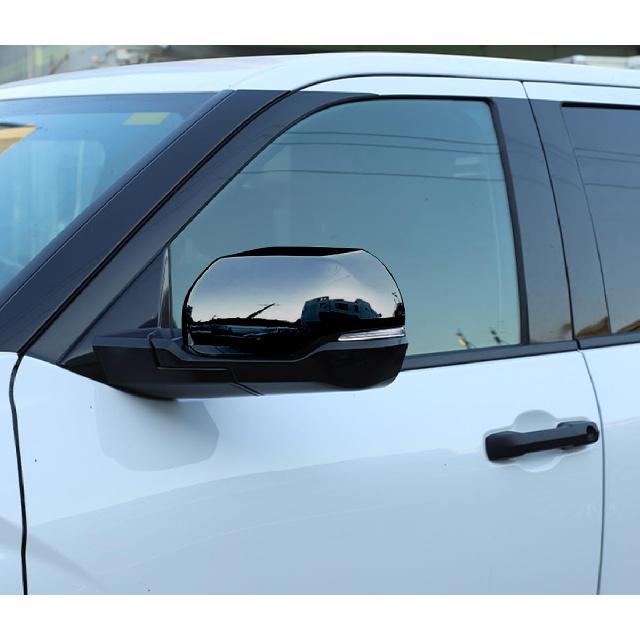 Car Accessories Fit For Toyota Tundra/Sequoia 2025 2024 2023 2022 Exterior Car Door Side Rearview Mirror Cover Trim With Turn Signal (Glossy Black)