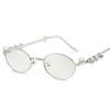Y2K Vintage Oval Small Frame Sunglasses Women For Female Punk Elegant Brand Designer Sun Glasses Luxury Diamond Metal Eyeglasses