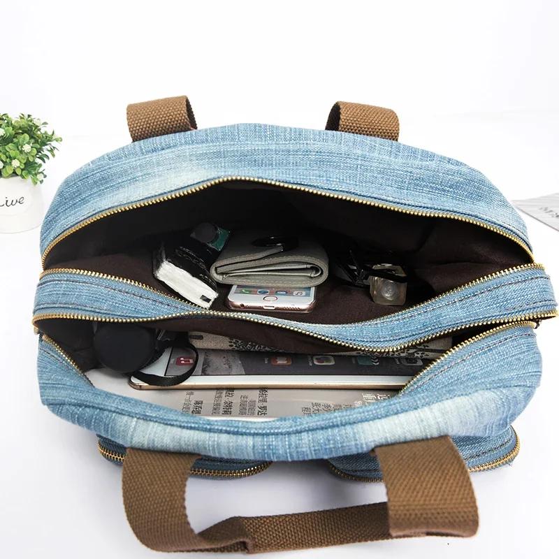 Casual Denim Women handbag  Jeans female Crossbody Bag Vintage big Totes Travel Shoulder Bag Large Bolsa blue