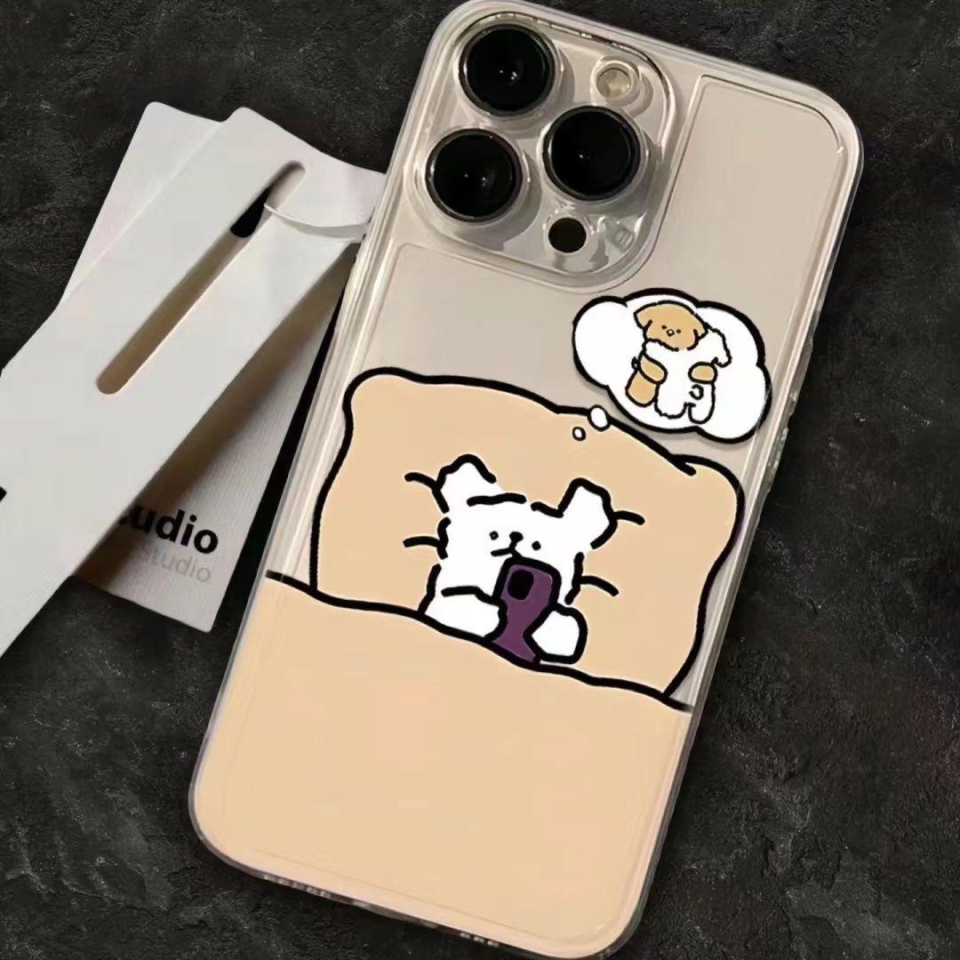 

Прозрачный тисненый чехол для телефона с щенками для iPhone 11/12/13/14/15 Pro Max XS/XR iPhone XR