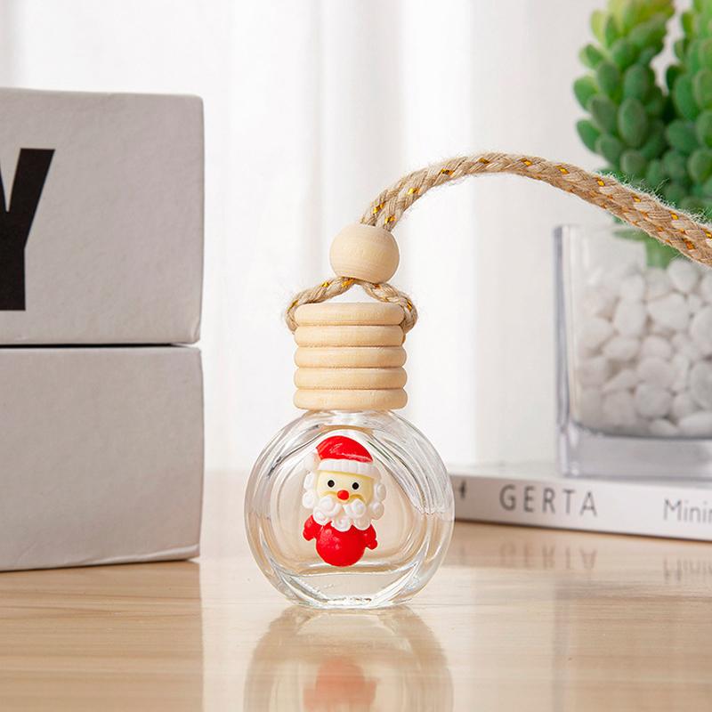Christmas Car Pendant Perfume Aromatherapy Essential Oil Car Pendant Aromatherapy Wood Christmas Room Fragrance Bottle