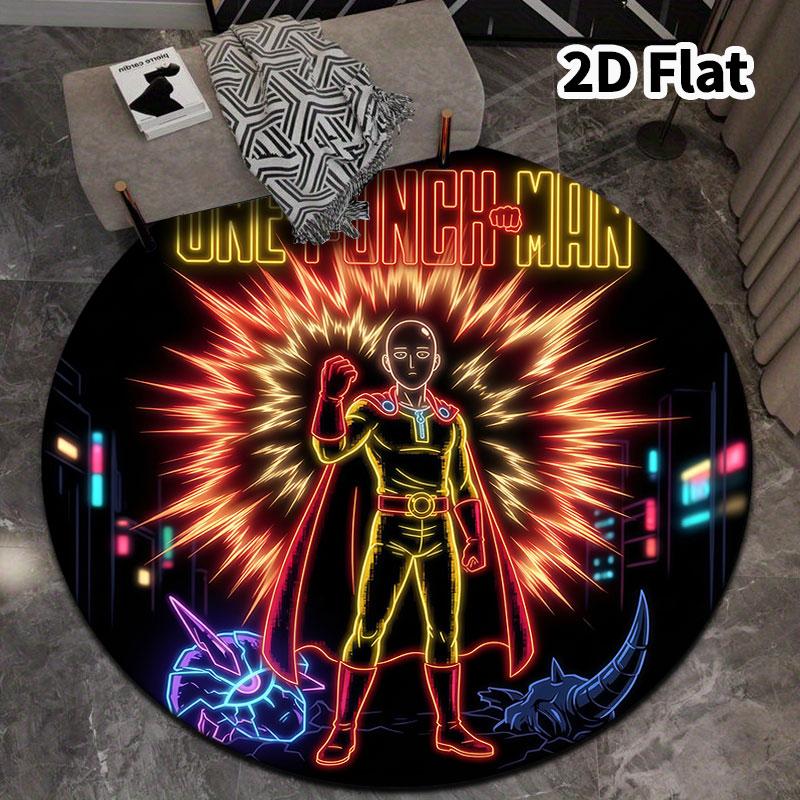 Onepunch Man Round Area Rug Carpet Rug For Living Room Bedroom Sofa Playroom Decor Nonslip Floor Mat