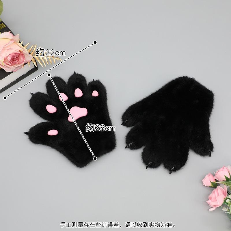 Plush Meat Pad Cat Paw Props Cosplay Comic Show Cat Paw Cartoon Handmade Cat Paw Simulation Animal Paw Gloves