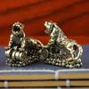 XH Brass Tiger Desktop Decoration Living Room Tea Table Sculpture Metal Craft Home Decorations Chinese Zodiac Tiger Statue