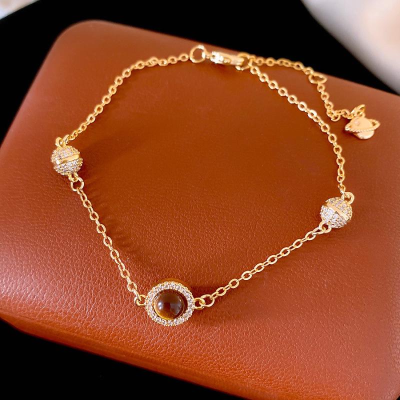 Korean Style Cubic Zirconia & Pearl Flower Bracelet - Elegant, Versatile Jewelry for Women
