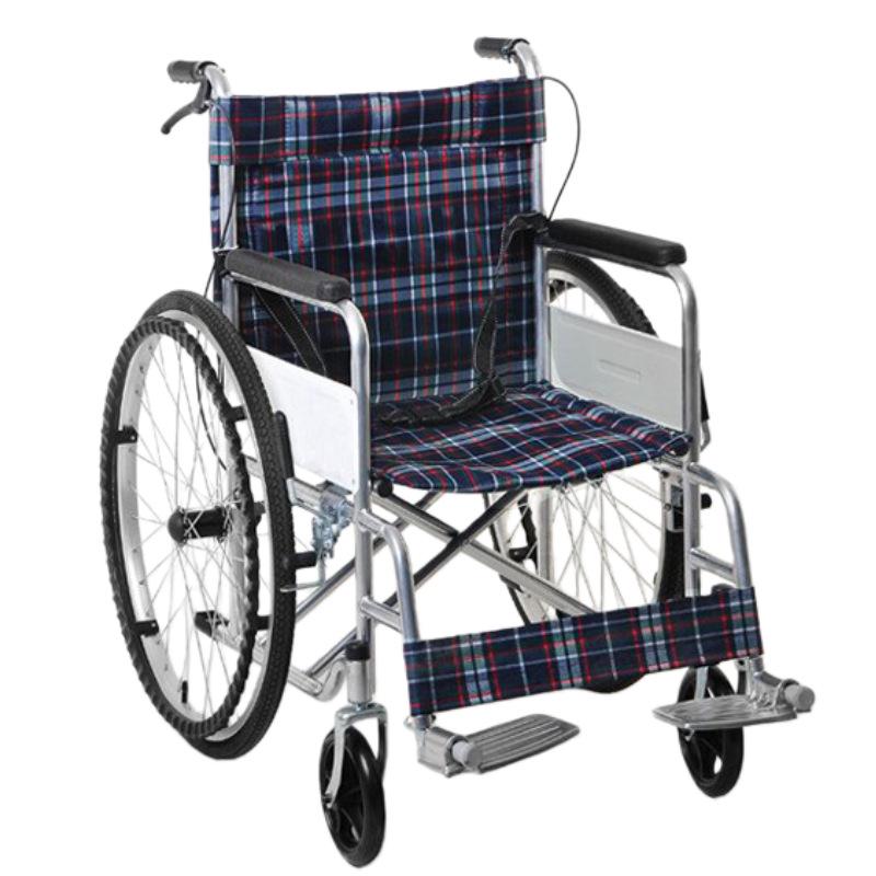Lightweight Foldable Oxford Cloth Wheelchair with Soft Seat and Four Brakes for Elderly Travel
