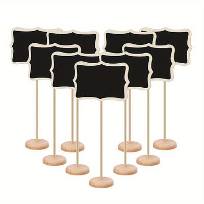10 pièces Mini Tableau Noir en Bois à Craie Mariage Cuisine Restaurant Panneaux Écriture à la Craie Message Avis DIY Peinture Planche en Bois