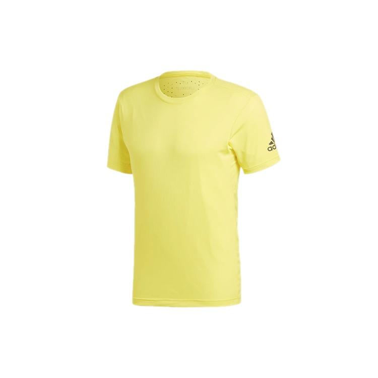 adidas Training Sports Round Neck Short Sleeve Yellow Men s CZ5425 S